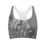 Monochrome Shar Pei Print Women's Sports Bra