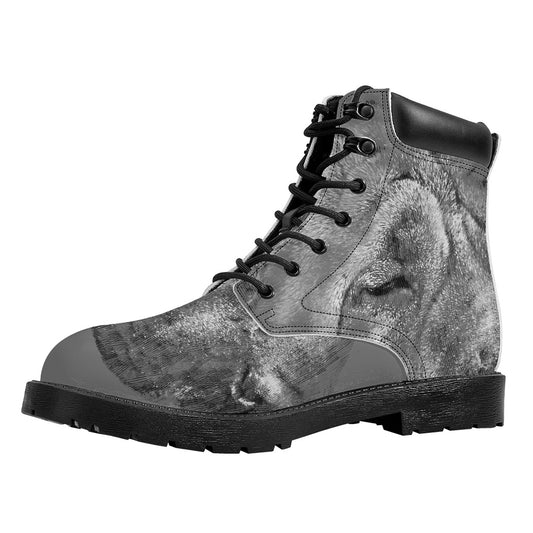 Monochrome Shar Pei Print Work Boots