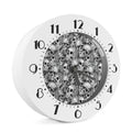 Monochrome Skull Flowers Pattern Print Alarm Clock