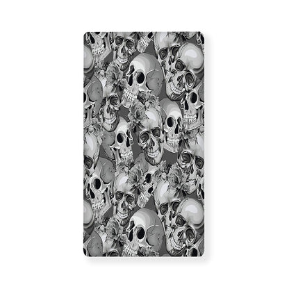 Monochrome Skull Flowers Pattern Print Baby Crib Sheet