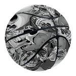 Monochrome Skull Flowers Pattern Print Basketball