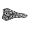 Monochrome Skull Flowers Pattern Print Bicycle Seat Cover