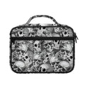 Monochrome Skull Flowers Pattern Print Briefcase Bible Bag