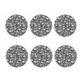 Monochrome Skull Flowers Pattern Print Coaster Set