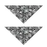 Monochrome Skull Flowers Pattern Print Dog Bandana