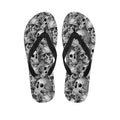 Monochrome Skull Flowers Pattern Print Flip Flops