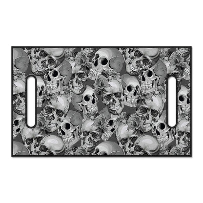 Monochrome Skull Flowers Pattern Print Golf Cart Seat Cover