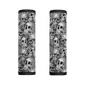 Monochrome Skull Flowers Pattern Print Handle Covers