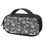 Monochrome Skull Flowers Pattern Print Insulin Cooler Travel Case