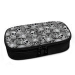Monochrome Skull Flowers Pattern Print Insulin Cooler Travel Case