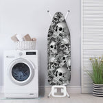 Monochrome Skull Flowers Pattern Print Ironing Board Cover
