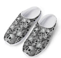 Monochrome Skull Flowers Pattern Print Mesh Casual Shoes