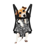 Monochrome Skull Flowers Pattern Print Pet Carrier Backpack