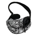 Monochrome Skull Flowers Pattern Print Pet Sling Carrier