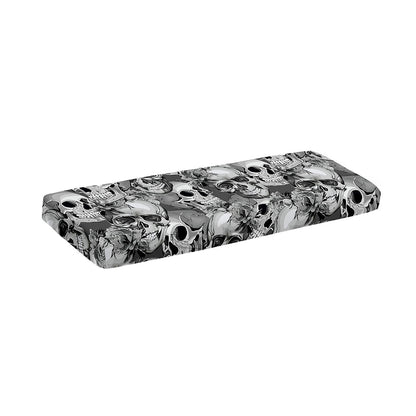 Monochrome Skull Flowers Pattern Print Piano Keyboard Cover