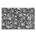 Monochrome Skull Flowers Pattern Print Placemat