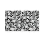 Monochrome Skull Flowers Pattern Print Polyester Flag