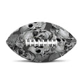 Monochrome Skull Flowers Pattern Print Rugby Ball