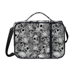 Monochrome Skull Flowers Pattern Print Shoulder Strap Bible Bag