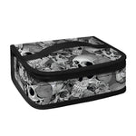 Monochrome Skull Flowers Pattern Print Small Lunch Bag