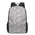 Monochrome Spring Floral Print 17 Inch Backpack