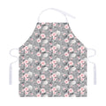 Monochrome Spring Floral Print Adjustable Apron