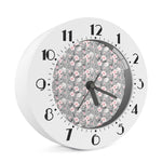 Monochrome Spring Floral Print Alarm Clock