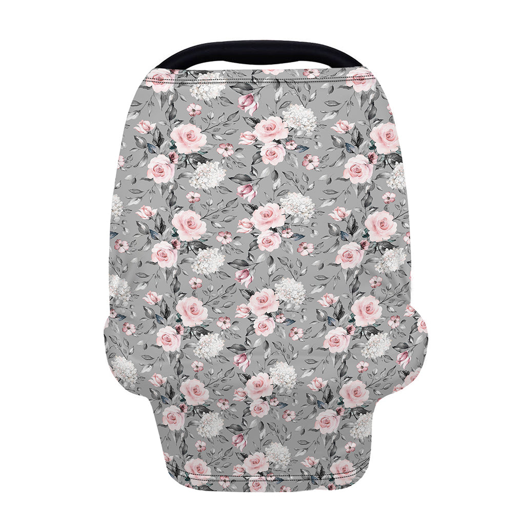Monochrome Spring Floral Print Baby Seat Cover