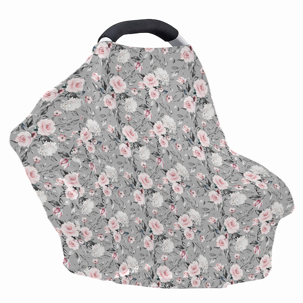 Monochrome Spring Floral Print Baby Seat Cover