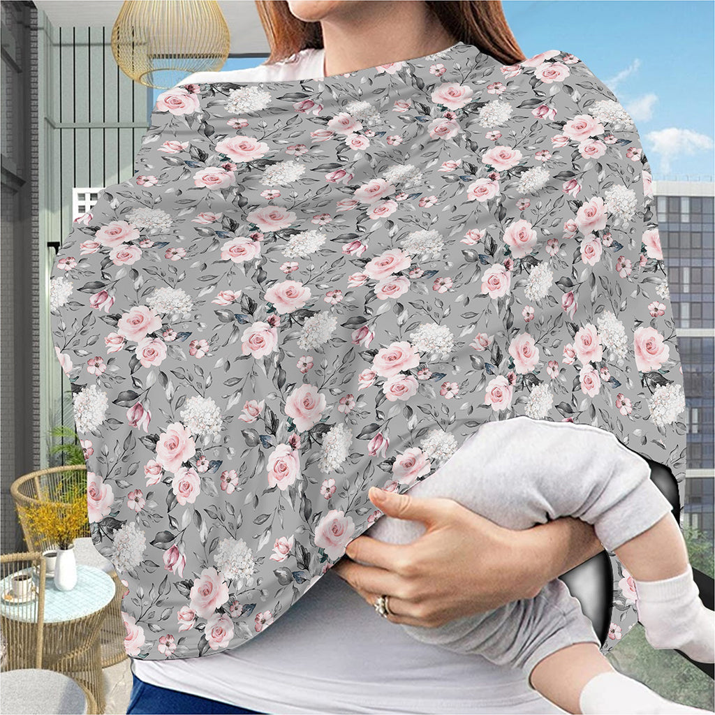 Monochrome Spring Floral Print Baby Seat Cover