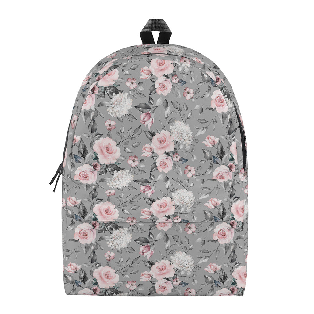 Monochrome Spring Floral Print Backpack