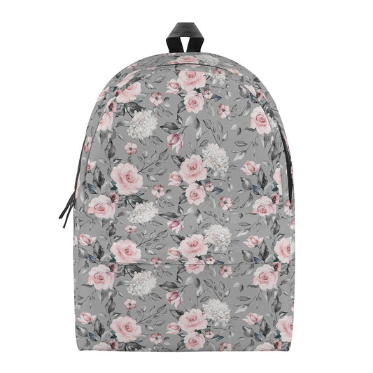Monochrome Spring Floral Print Backpack