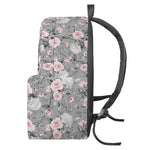 Monochrome Spring Floral Print Backpack