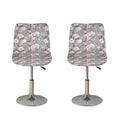 Monochrome Spring Floral Print Bar Stool Covers