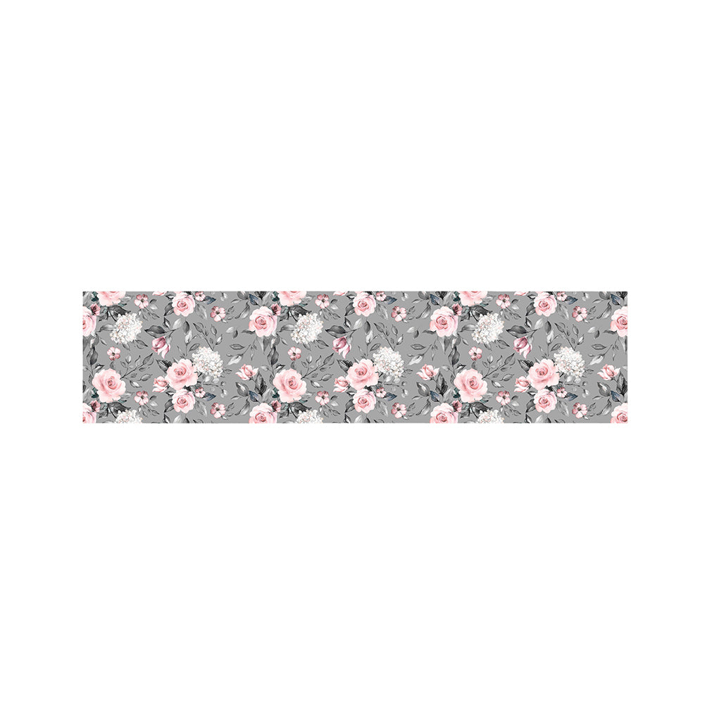 Monochrome Spring Floral Print Bed Runner
