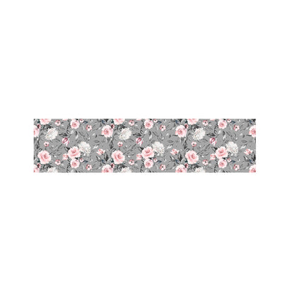 Monochrome Spring Floral Print Bed Runner