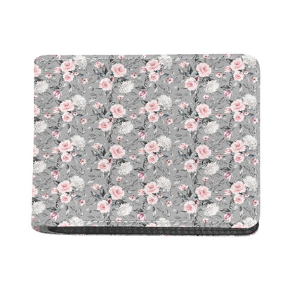 Monochrome Spring Floral Print Bifold Wallet