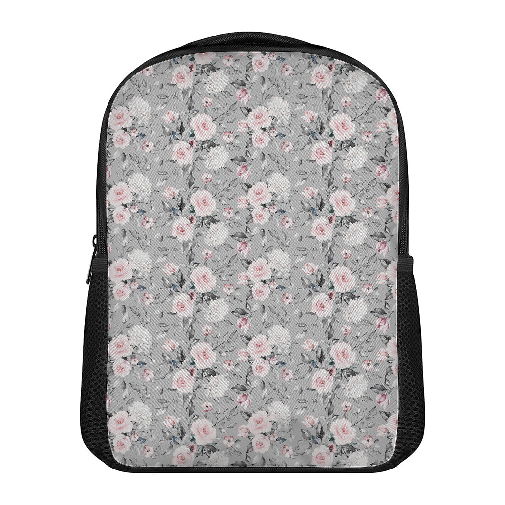 Monochrome Spring Floral Print Casual Backpack