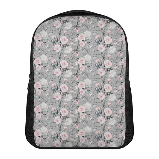 Monochrome Spring Floral Print Casual Backpack