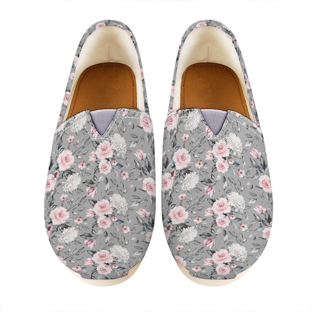 Monochrome Spring Floral Print Casual Shoes