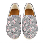 Monochrome Spring Floral Print Casual Shoes