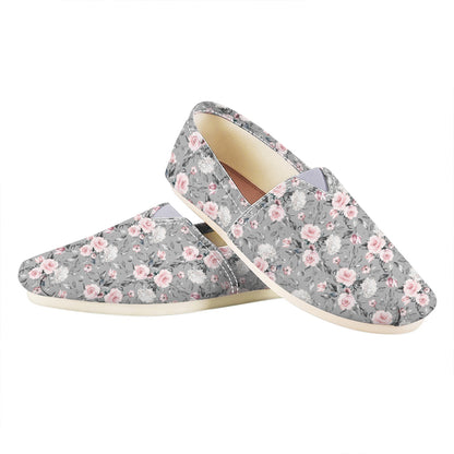 Monochrome Spring Floral Print Casual Shoes