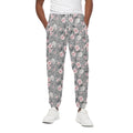 Monochrome Spring Floral Print Cotton Sweatpants