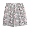 Monochrome Spring Floral Print Cotton Shorts