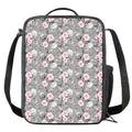 Monochrome Spring Floral Print Crossbody Lunch Bag