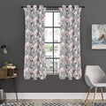 Monochrome Spring Floral Print Grommet Curtain Panels