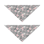 Monochrome Spring Floral Print Dog Bandana
