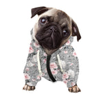 Monochrome Spring Floral Print Dog Zip Up Hoodie
