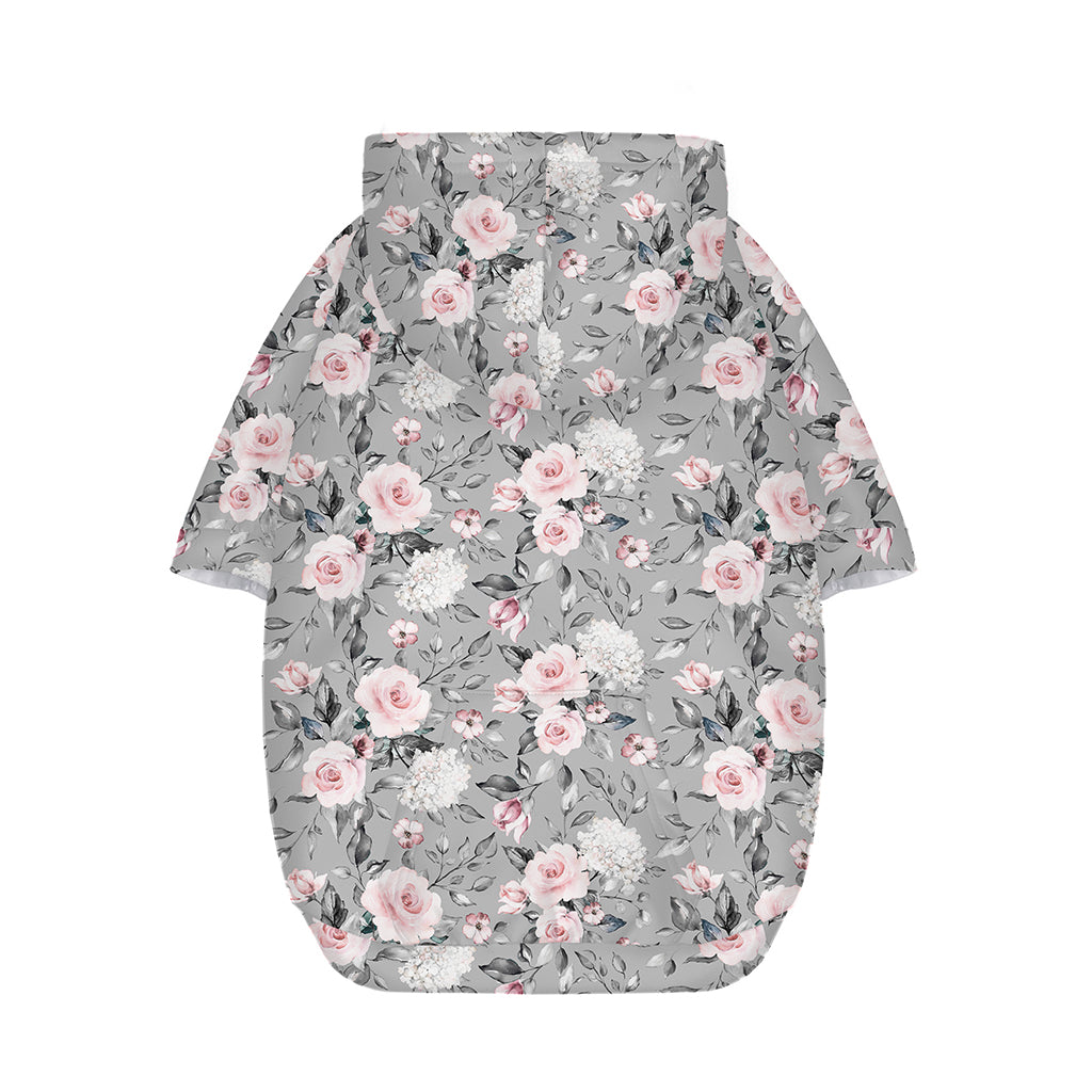 Monochrome Spring Floral Print Dog Zip Up Hoodie