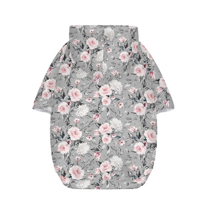 Monochrome Spring Floral Print Dog Zip Up Hoodie